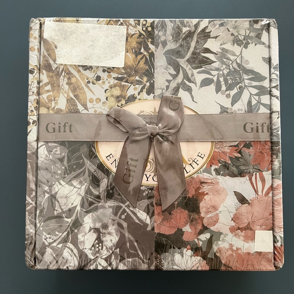 NWOT Candle Set in Floral Gift Box with Ribbon